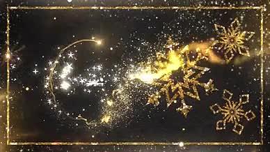 金色发光粒子圣诞元素卡片祝福模板片头视频的预览图
